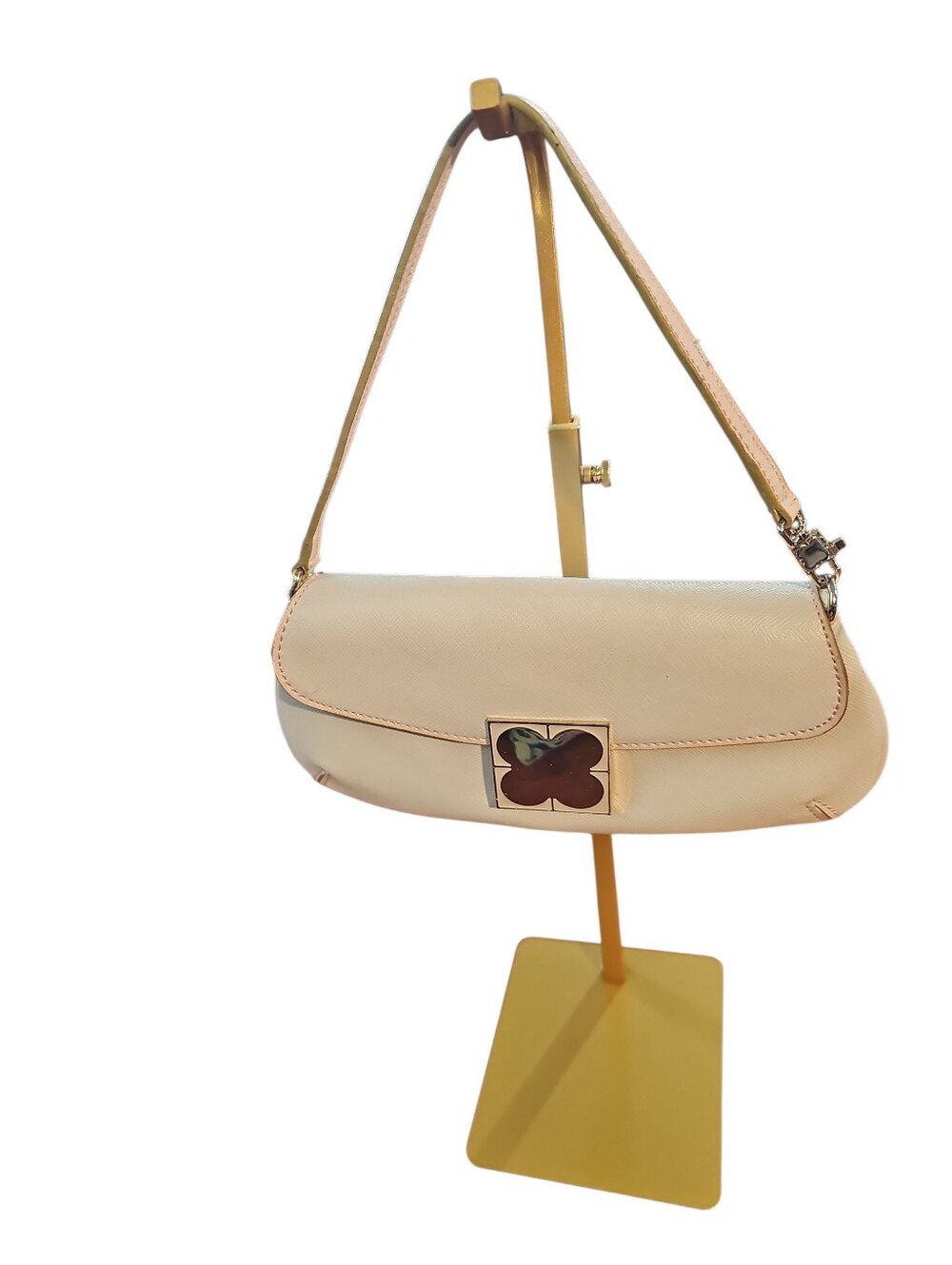 Liz Claiborne Cream Handbag Vintage 90s Baguette Small Shoulder Bag